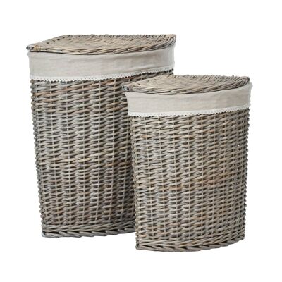 Paniers à linge d'angle Mesa - Lot de 2