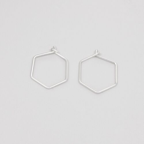 hexagon hoops - Silber