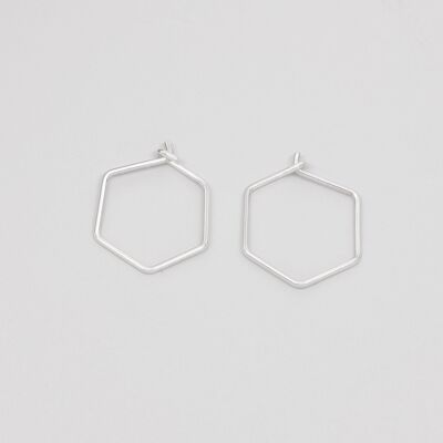 aros hexagonales - plata