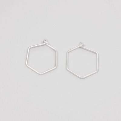 hexagon hoops - Silber