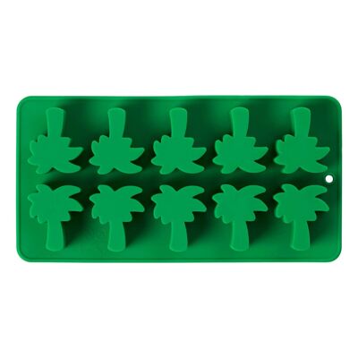 Mimo 10 Ice Cube Tray, Palm Tree, Green Silicone