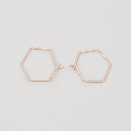 hexagon hoops - Roségold