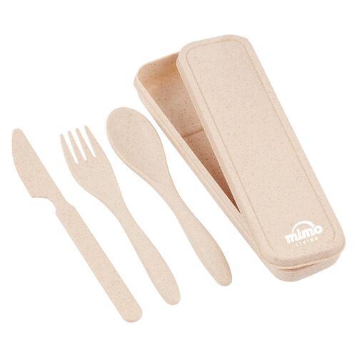 Mimo 3 Pc Natural Wheat Straw Cutlery Set