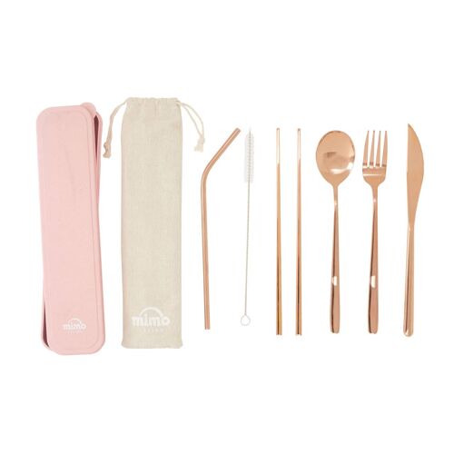 Mimo 6 Pc Rose Gold Cutlery Set with Box