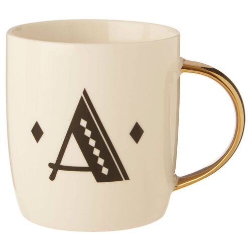 Mimo Diamond Deco A Letter Monogram Mug