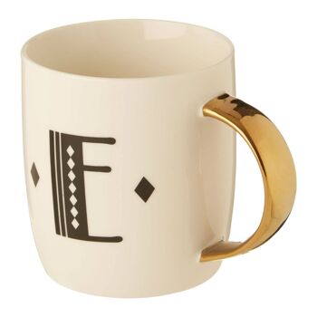 Mimo Diamond Deco E Lettre Monogramme Mug 3