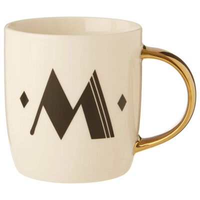 Mimo Diamond Deco M Letter Monogram Mug