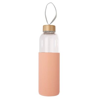 Mimo Glass Bottle with Peach Pink Silicone Sleeve