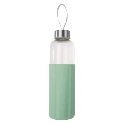 Taza de vidrio Mimo con funda de silicona menta