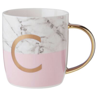 Mimo Pastel Pink C Letter Monogram Mug