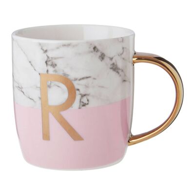 Mimo Pastel Pink R Letter Monogram Mug