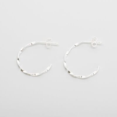 twisted hoops - silver - M
