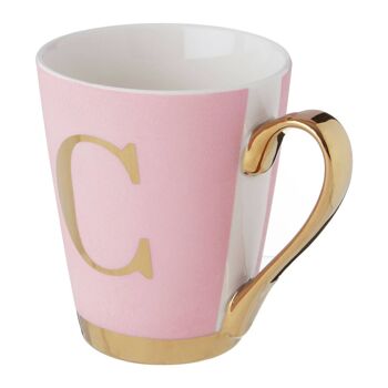 Mimo Pink Deco Givré Tasse Monogramme Lettre C 3