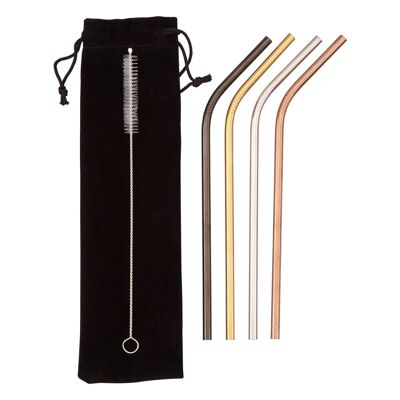 Mimo Set of 4 Assorted Bent Straws