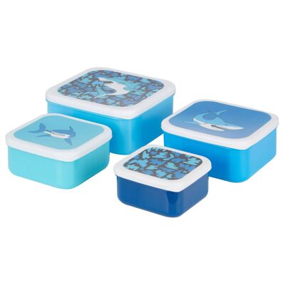 Mimo Set of 4 Blue Shark Lunch Boxes