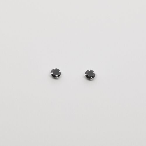 black studs - Silber