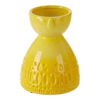 Petit vase visage jaune Mimo 8