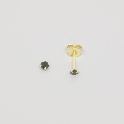 black studs - gold