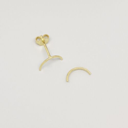 curved studs - Gold