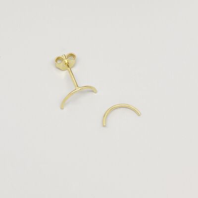 curved studs - Gold