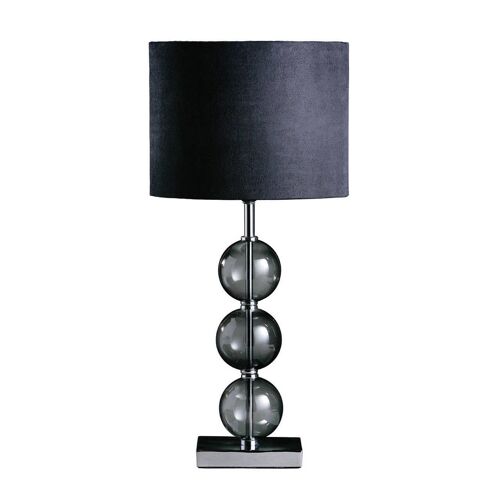 Mistro Black Suede Effect Shade Table Lamp