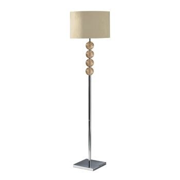 Lampadaire avec abat-jour effet daim crème Mistro 1