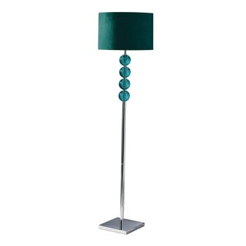 Lampadaire avec abat-jour effet suède bleu sarcelle Mistro 2