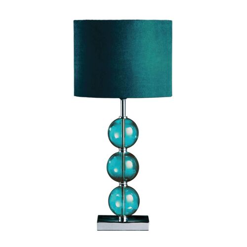 Mistro Teal Suede Effect Shade Table Lamp