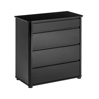 Commode 4 tiroirs Moritz noir brillant 1