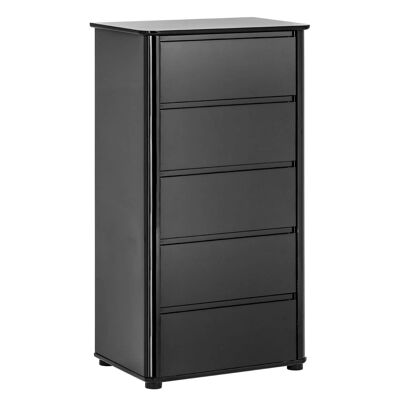 Moritz Black High Gloss 5 Drawer Chest