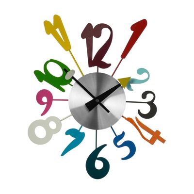 Multi-Colour Funky Numbers Wall Clock