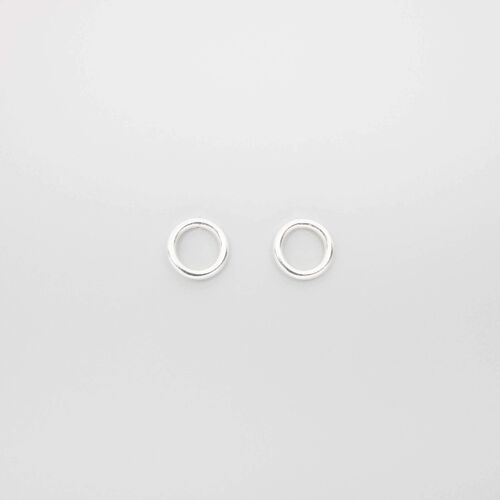 shiny circle studs - Roségold