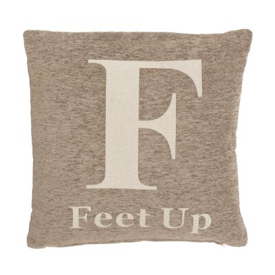 Natural 'Feet Up' Words Cushion
