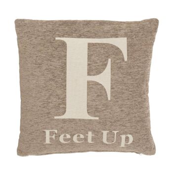 Coussin Mots 'Feet Up' Naturel 2