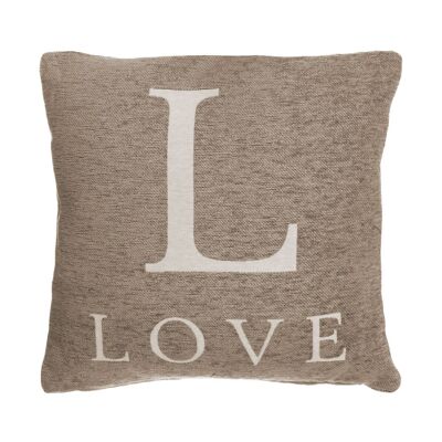 Cuscino naturale con parole "Love".