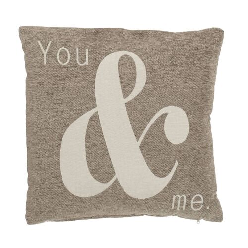 Natural 'You & Me' Words Cushion