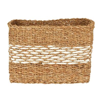 Natural and White Seagrass Basket