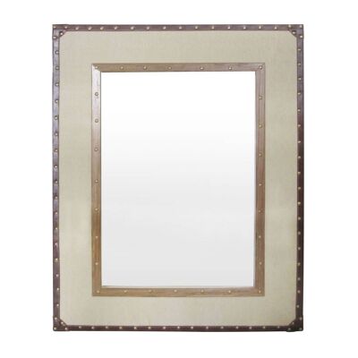 Natural Linen and Cotton Mix Mirror