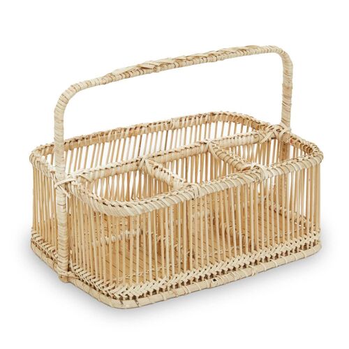 Natural Rattan and Bamboo Caddy Basket