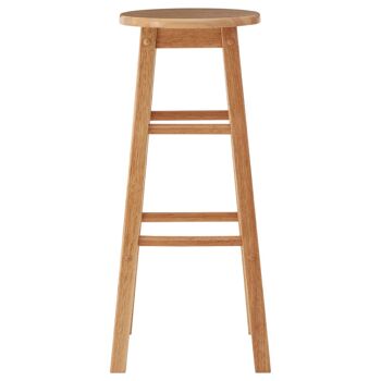 Tabouret de bar haut en bois d'hévéa tropical naturel 1