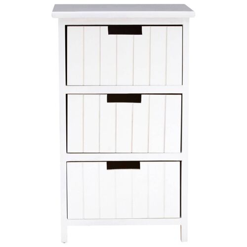 New England White Mdf 3 Drawers Chest