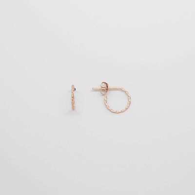 tiny twisted hoops - rose gold - XS