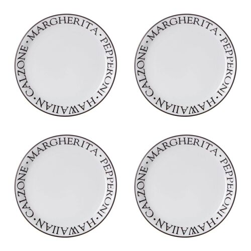 Noir Pizza Plates - Set of 4