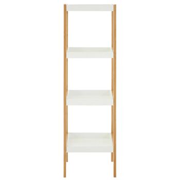 Etagère Nostra Four Tiers Blanc / Bambou 5