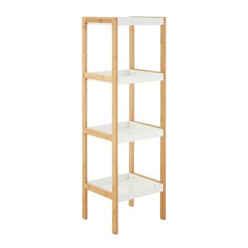 Etagère Nostra Four Tiers Blanc / Bambou 7