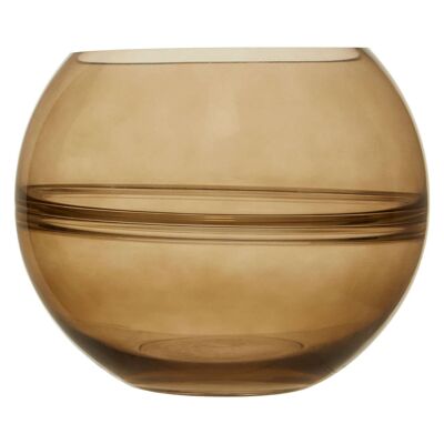 Optik Smoked Glass Round Vase