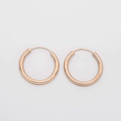 bold hoops - rose gold - M