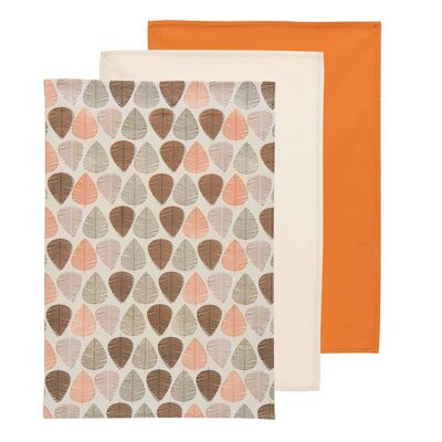 Orange Leaf Tea Towels - Set of 3