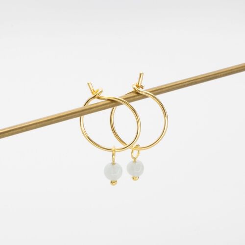 gemstone hoops - Gold - Aquamarine