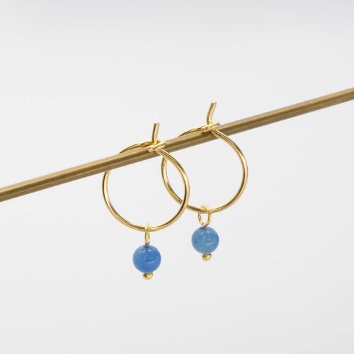 gemstone hoops - Gold - Achat blau